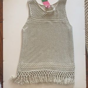 lilly pulitzer limon sweater gold metalli nwt